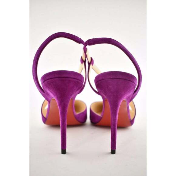 Christian Louboutin Platina 85 Pink Richelieu Cross Strap Sandal Heel Pump 40 - Picture 11 of 12